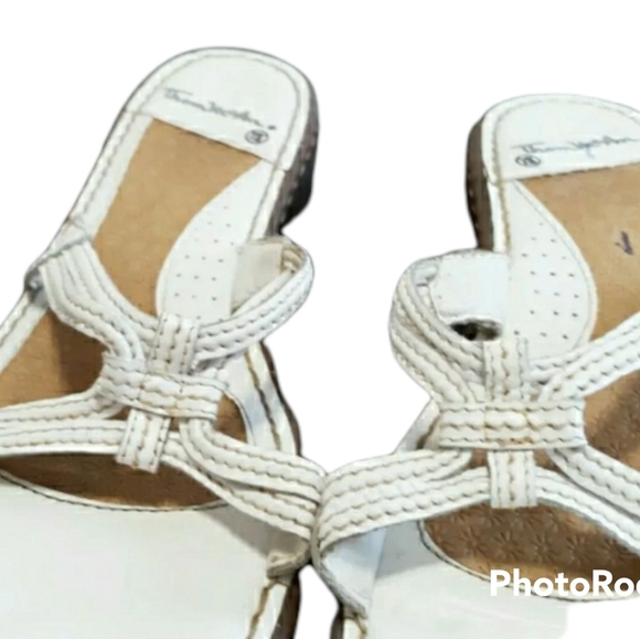 Womens thom macan White wedge Heel size 7.5 Sandals slip on shoes - Picture 7 of 12